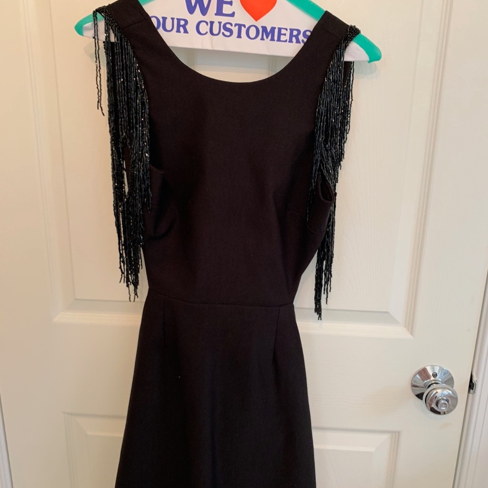 Black Mini Dress Sequined Sleeves